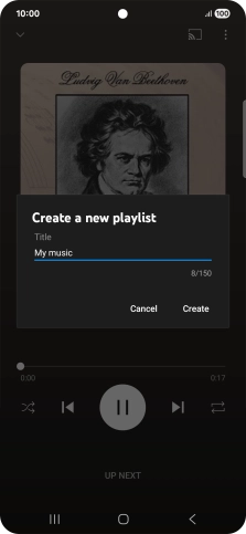 Key in a name for the playlist and press Create.