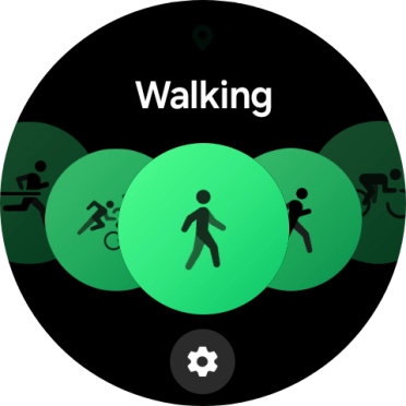 Drag your finger right or left to select the required activity.