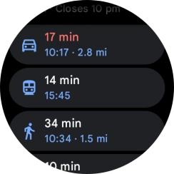Press the required mode of transportation.