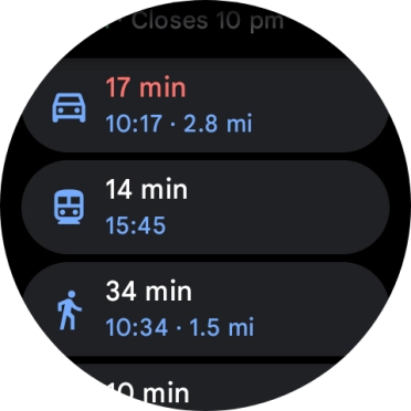 Press the required mode of transportation.