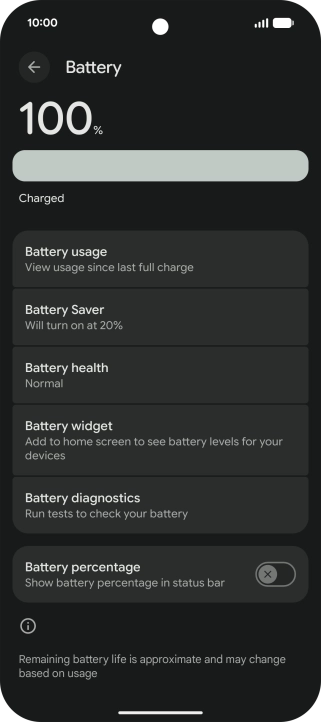 Press Battery health.