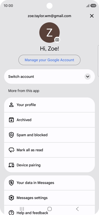 Press Messages settings.