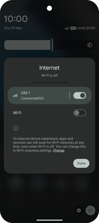 Press the indicator next to 