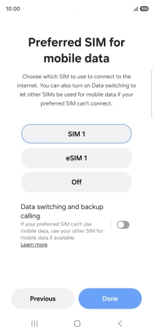 Press the required settings.