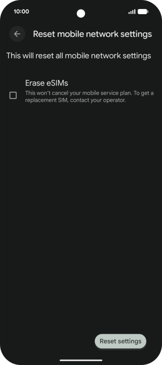 Press Reset settings.