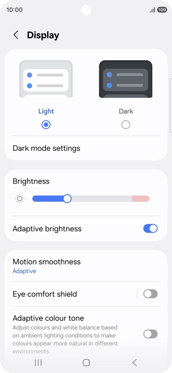 Press the indicator next to 