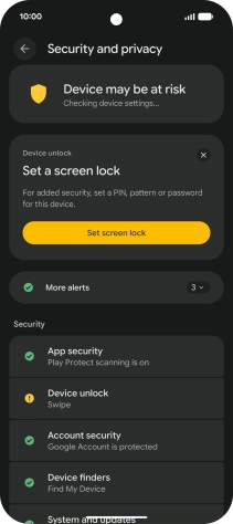 Press Device unlock.