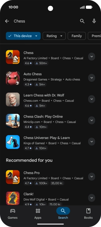 Press the required app.