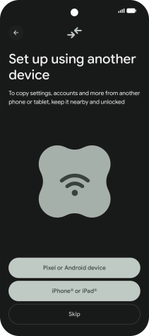 You can transfer the contents of another phone to your phone when it's activated for the first time and after a factory reset. When this screen is displayed, your phone is ready to transfer content from another phone.
