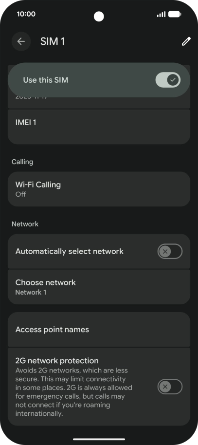 Press the indicator next to 