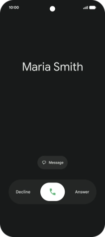 Press and drag the accept call icon right.