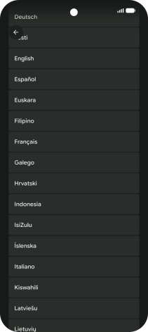Press the required language.