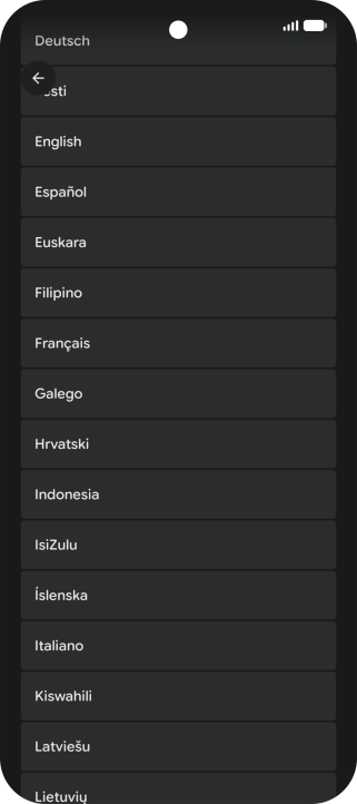 Press the required language.