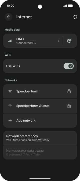 Press the required Wi-Fi network.