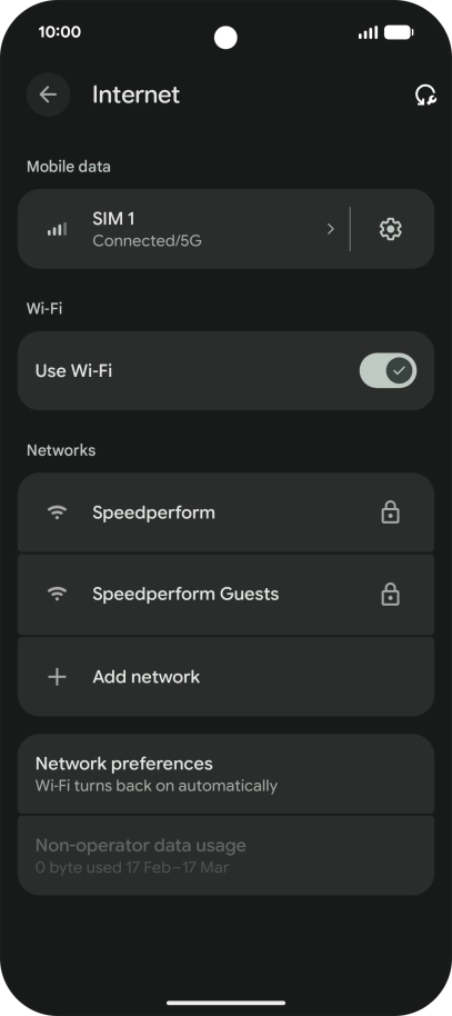 Press the required Wi-Fi network.