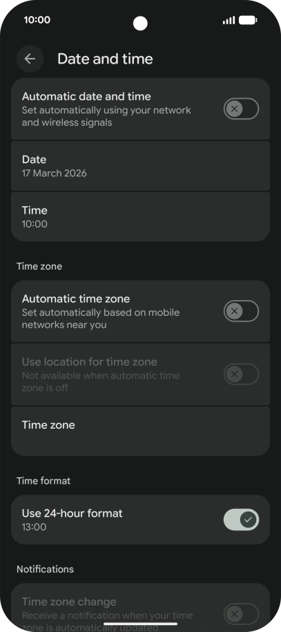 Press the indicator next to 