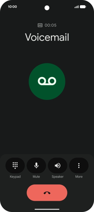 Press the end call icon.