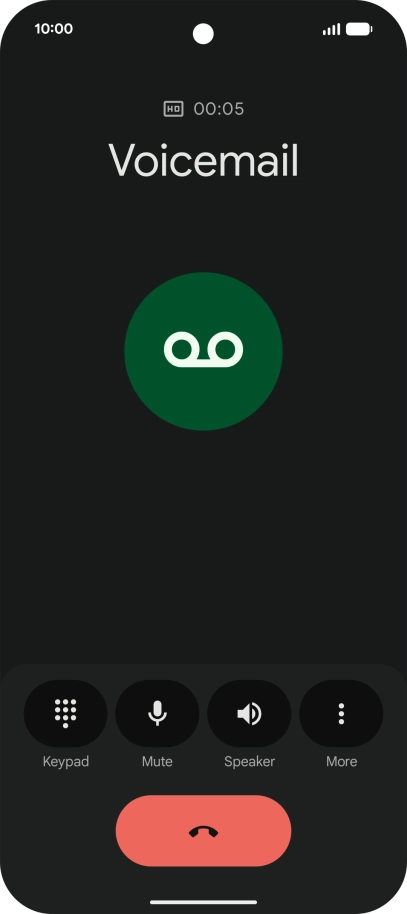 Press the end call icon.