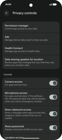 Press Permission manager.