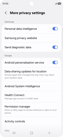 Press Permission manager.