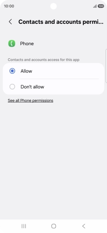 Press the required setting.