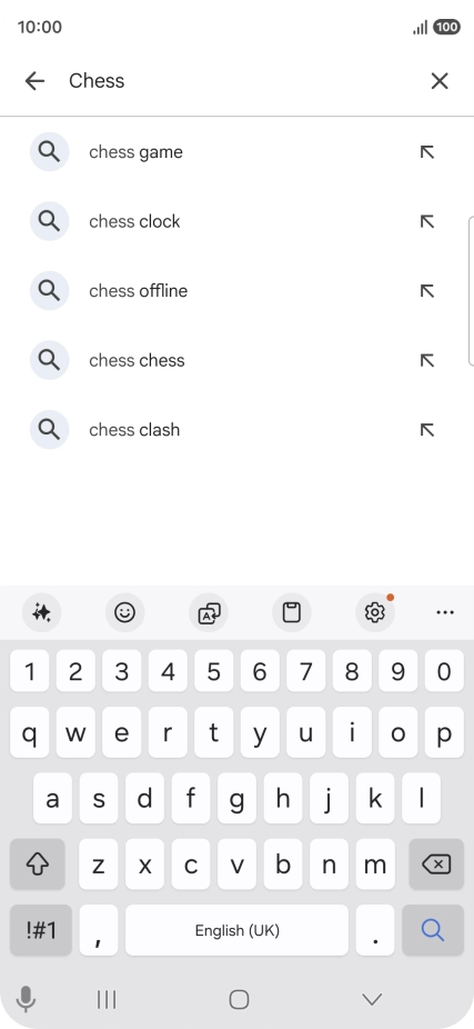 Key in the name or subject of the required app and press the search icon.