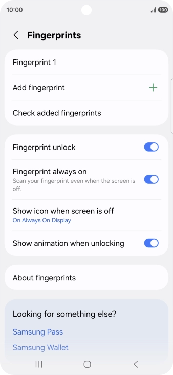 Press the required settings to turn them on or off.