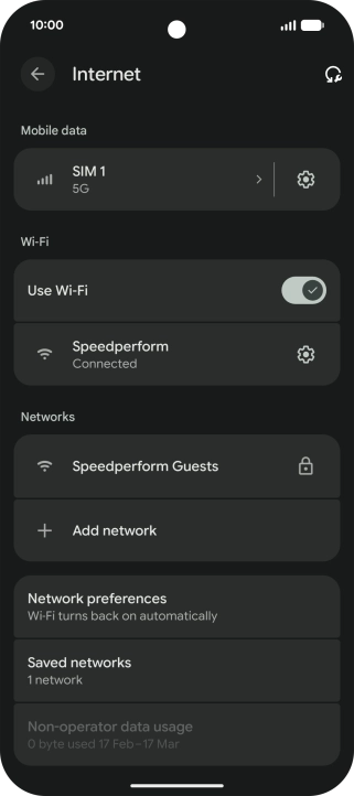 Press the settings icon next to the Wi-Fi network you're connected to.
