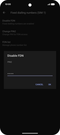 Key in your PIN2 and press OK. The default PIN2 is 1111.