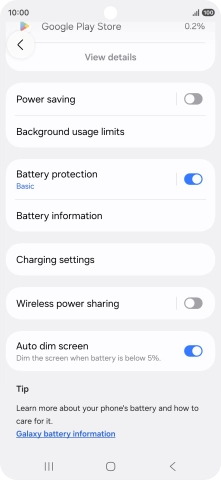 Press Battery protection.