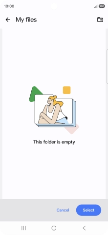 To create a new folder, press the new folder icon and follow the instructions on the screen to create a new folder.
