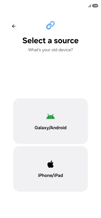 Press the required setting and follow the instructions on the screen to transfer the content from another phone.