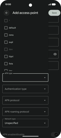 Press default to turn on the setting.