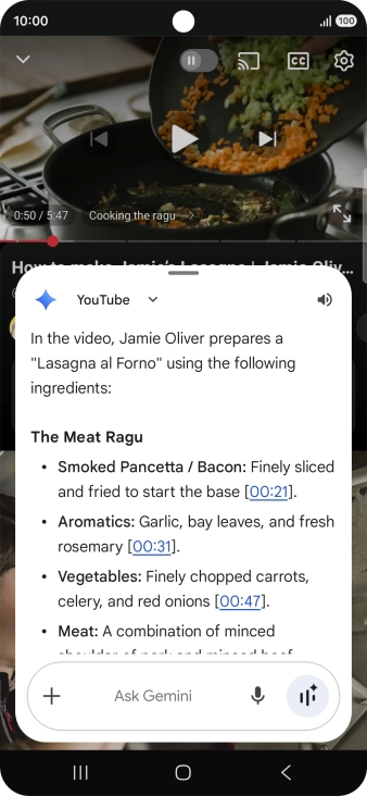 The answer from Gemini to your question is displayed.