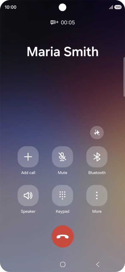 Press the end call icon.