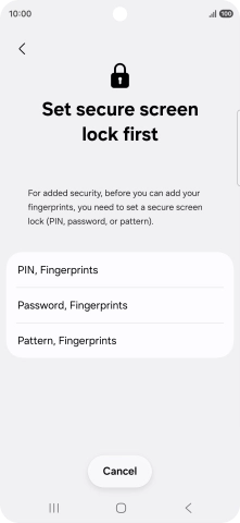 Press the required phone lock code and follow the instructions on the screen to create an additional phone lock code.