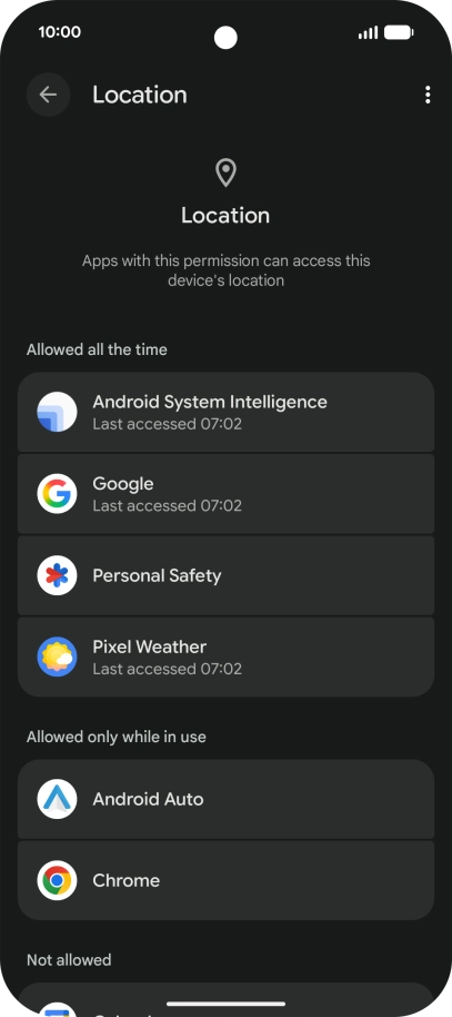 Press the required app.