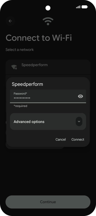 Key in the password for the Wi-Fi network and press Connect.