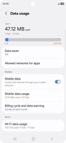 The total data usage is displayed.