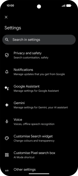 Press Google Assistant.