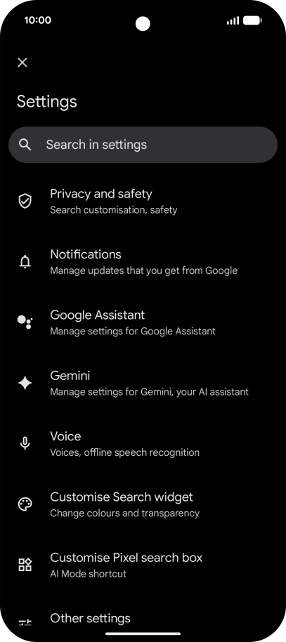 Press Google Assistant.