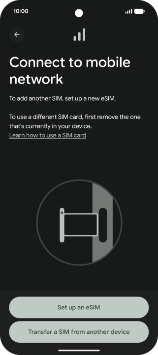 Press Set up an eSIM.