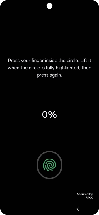 Follow the instructions on the screen to create the phone lock code using your fingerprint.