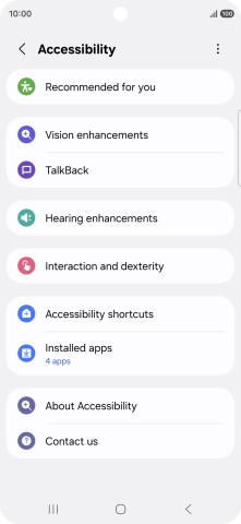 Press Vision enhancements and follow the instructions on the screen to select the required settings.