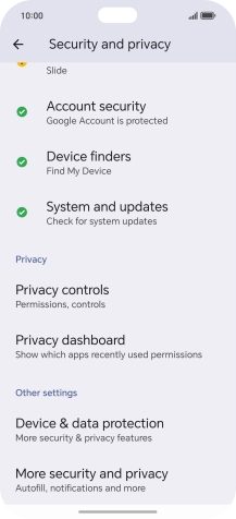 Press Privacy dashboard.