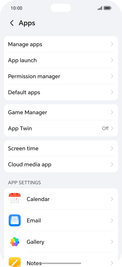 Press Manage apps.