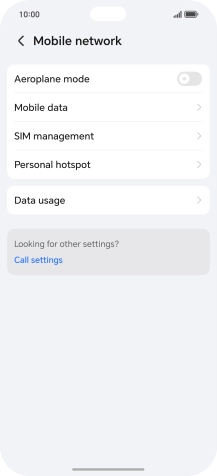 Press Mobile data.
