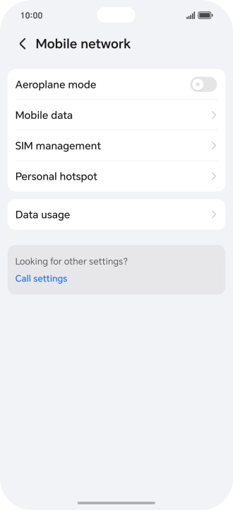 Press Mobile data.