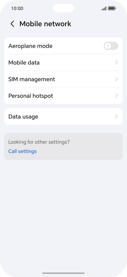 Press Mobile data.