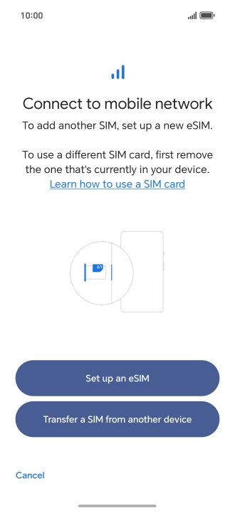 Press Set up an eSIM.